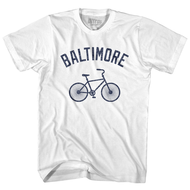 Baltimore Bike Womens Cotton Junior Cut T-Shirt - White