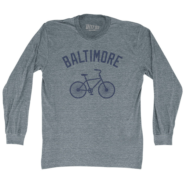 Baltimore Bike Adult Tri-Blend Long Sleeve T-shirt - Athletic Grey