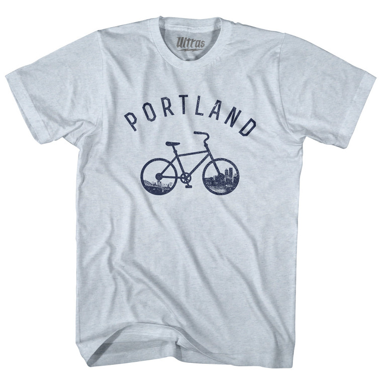 Portland Bike Adult Tri-Blend T-shirt - Athletic White