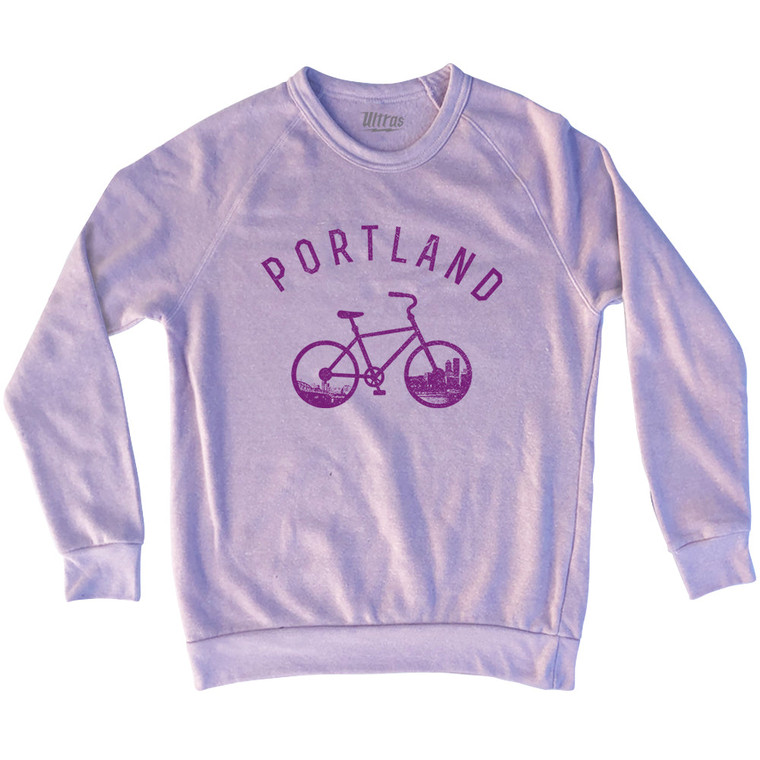 Portland Bike Adult Tri-Blend Sweatshirt - Pink