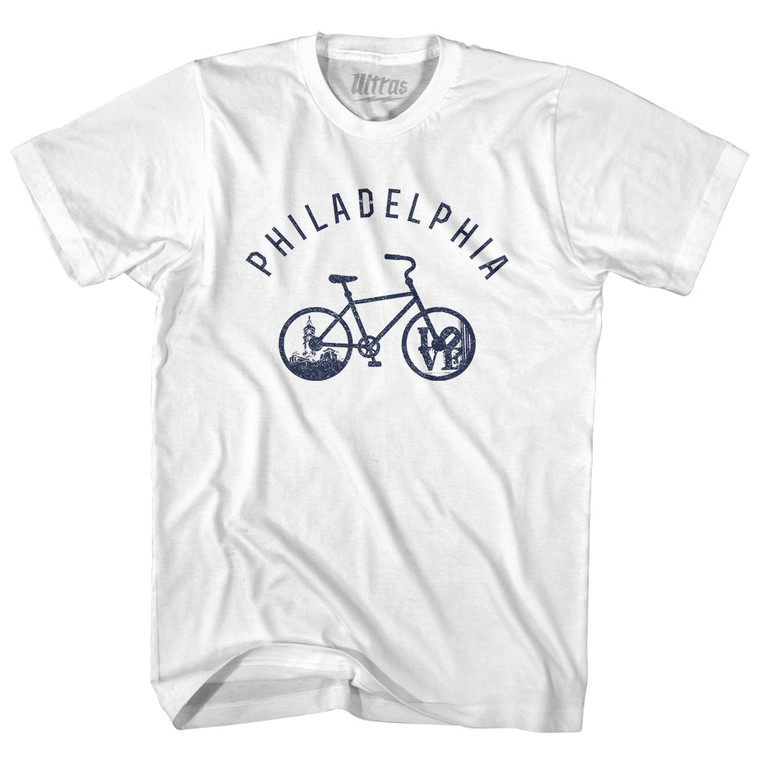Philadelphia Bike Adult Cotton T-shirt - White
