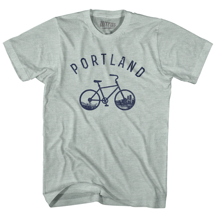 Portland Bike Adult Tri-Blend T-shirt - Athletic Cool Grey