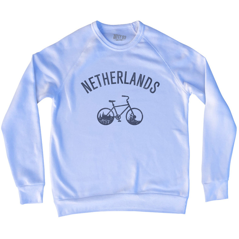 Netherlands Vintage Bikes Adult Tri-Blend Sweatshirt - White