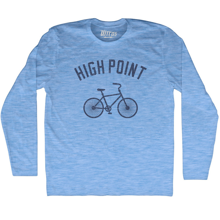 High Point Bike Adult Tri-Blend Long Sleeve T-shirt - Athletic Blue