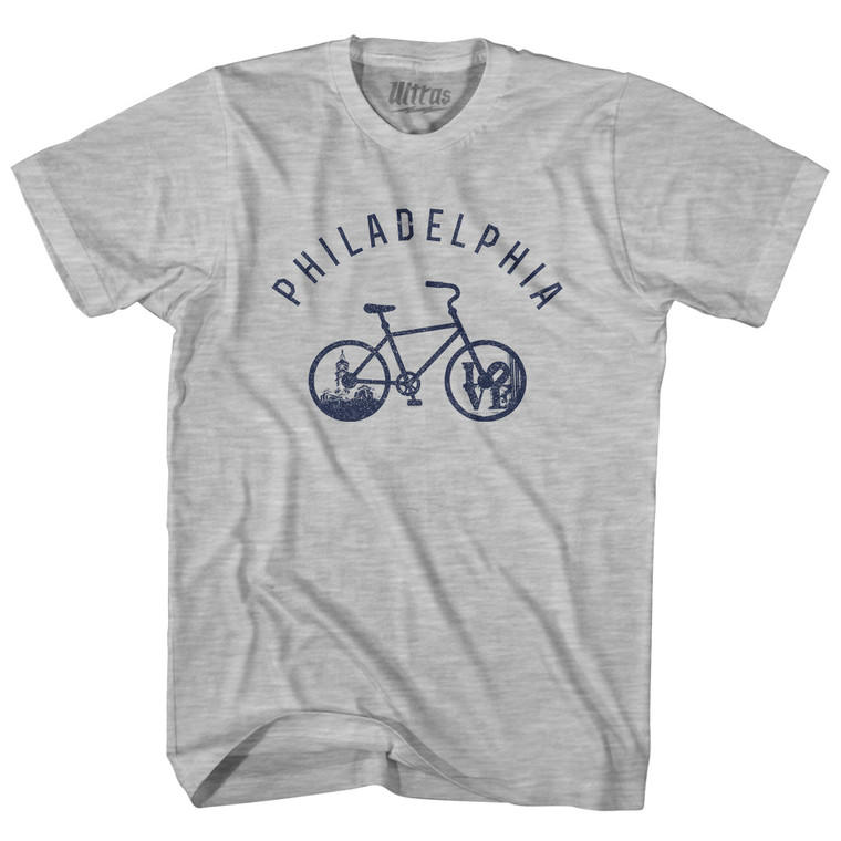 Philadelphia Bike Adult Cotton T-shirt - Grey Heather