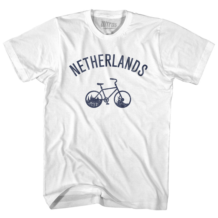 Netherlands Vintage Bikes Youth Cotton T-shirt - White