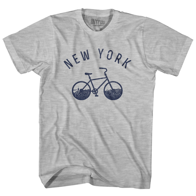 New York Bike Youth Cotton T-shirt - Grey Heather