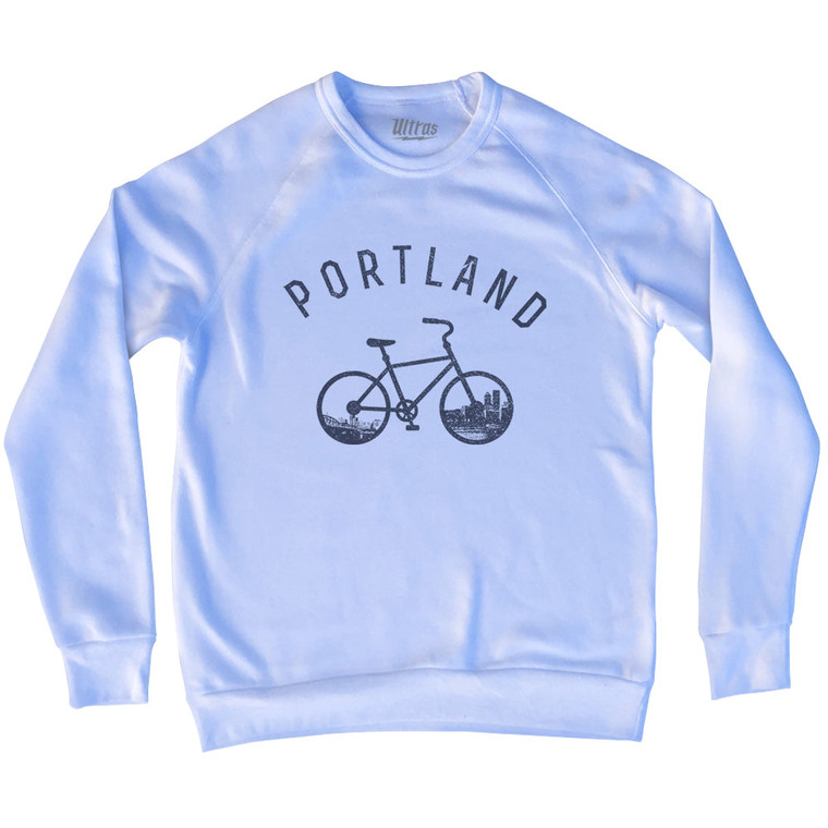 Portland Bike Adult Tri-Blend Sweatshirt - White