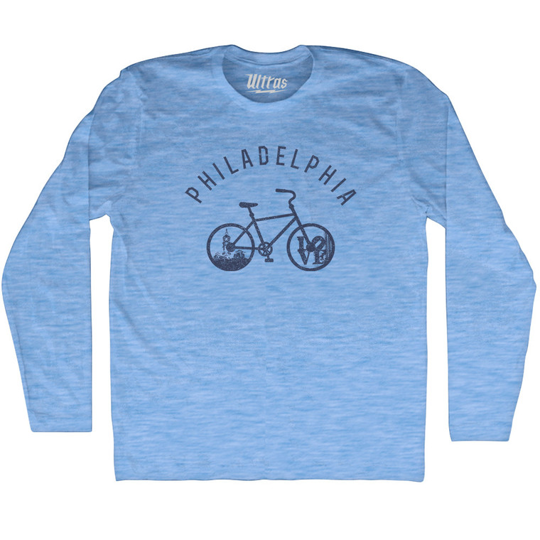 Philadelphia Bike Adult Tri-Blend Long Sleeve T-shirt - Athletic Blue