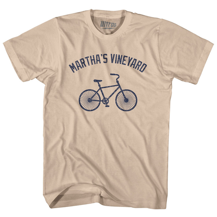 Martha's Vineyard Bike Adult Cotton T-shirt - Creme