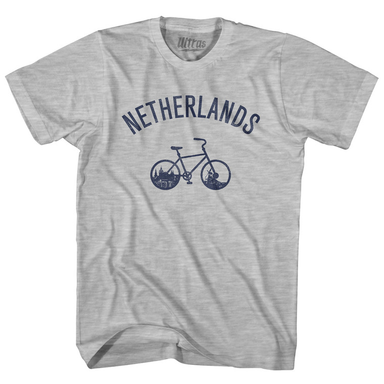 Netherlands Vintage Bikes Womens Cotton Junior Cut T-Shirt - Grey Heather Netherlands Vintage Bikes Womens Cotton Junior Cut T-Shirt - Grey Heather