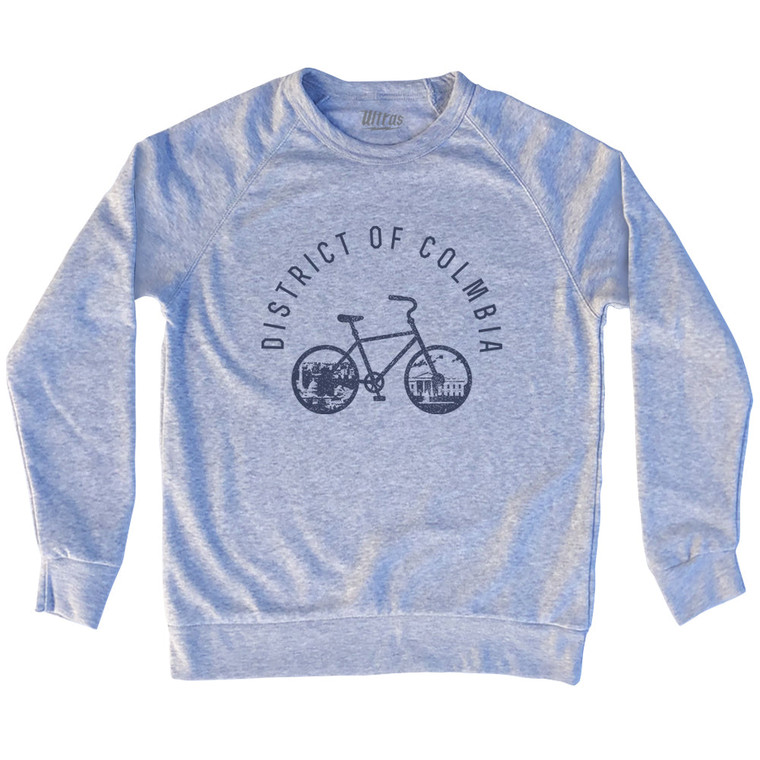 District Of Columbia Bike Adult Tri-Blend Sweatshirt - Grey Heather