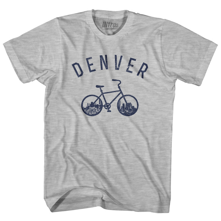 Denver Bike Womens Cotton Junior Cut T-Shirt - Grey Heather