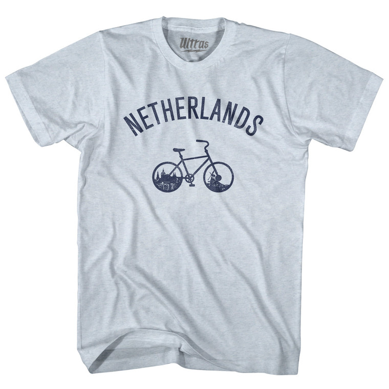 Netherlands Vintage Bikes Adult Tri-Blend T-shirt - Athletic White