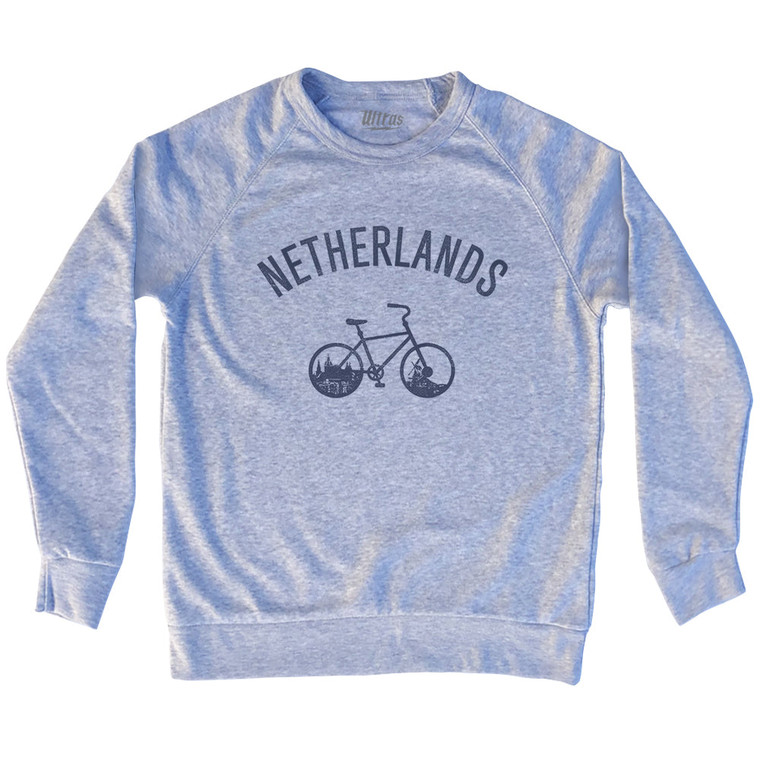 Netherlands Vintage Bikes Adult Tri-Blend Sweatshirt - Grey Heather