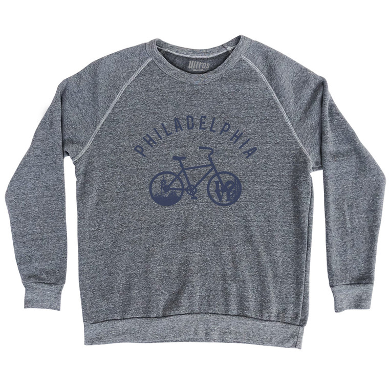 Philadelphia Bike Adult Tri-Blend Sweatshirt - Athletic Grey