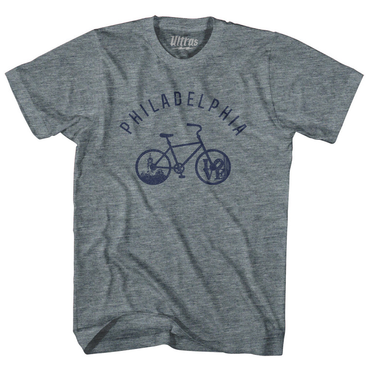 Philadelphia Bike Womens Tri-Blend Junior Cut T-Shirt - Athletic Grey