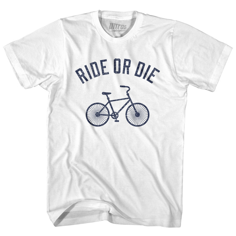 Ride Or Die Bike Adult Cotton T-shirt - White