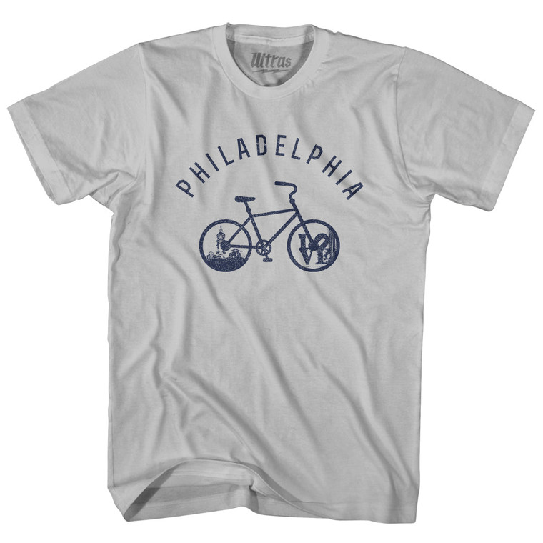 Philadelphia Bike Adult Cotton T-shirt - Cool Grey