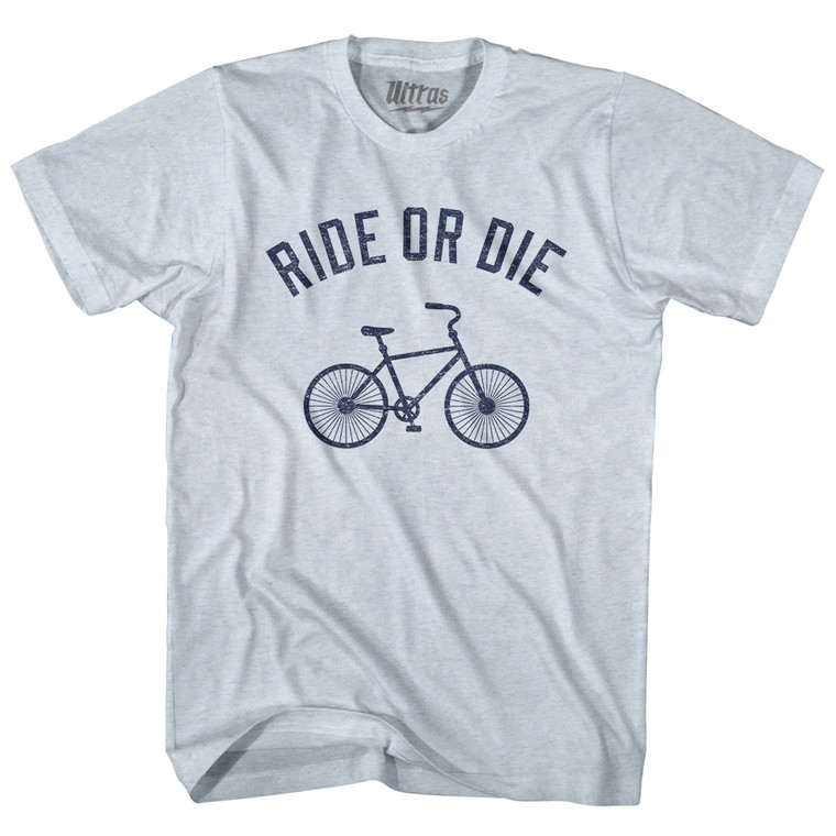 Ride Or Die Bike Adult Tri-Blend T-shirt - Athletic White