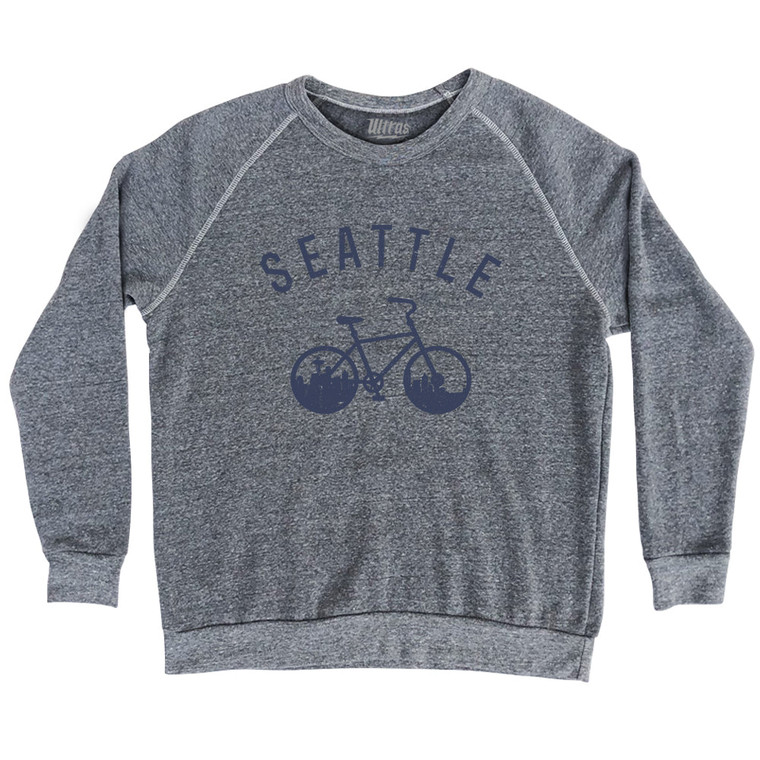 Seattle Bike Adult Tri-Blend Sweatshirt - Athletic Grey