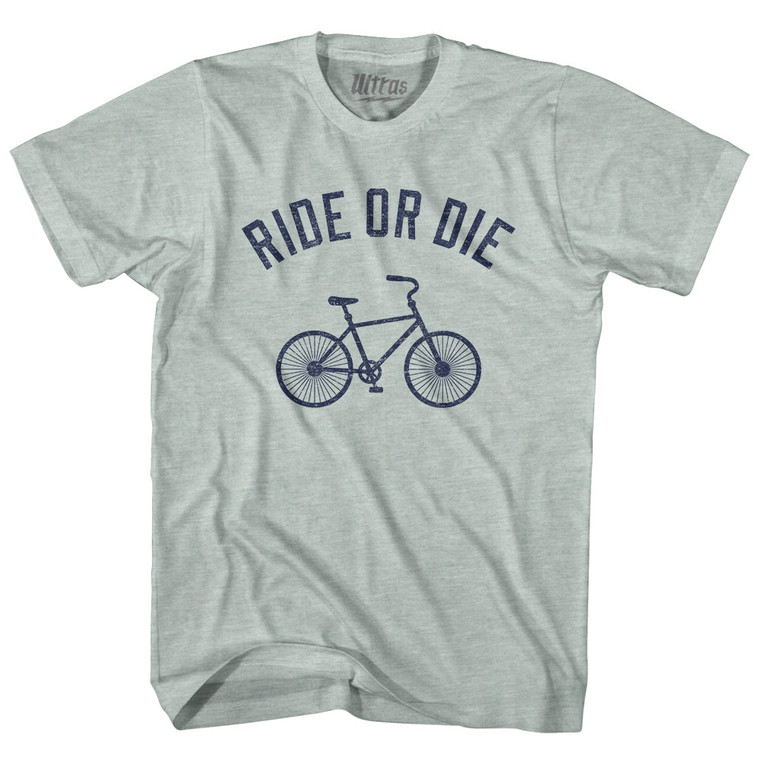 Ride Or Die Bike Adult Tri-Blend T-shirt - Athletic Cool Grey