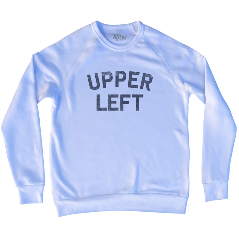 Upper Left Adult Tri-Blend Sweatshirt - White