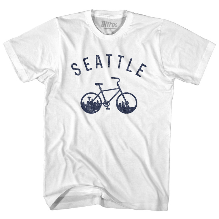 Seattle Bike Womens Cotton Junior Cut T-Shirt - White