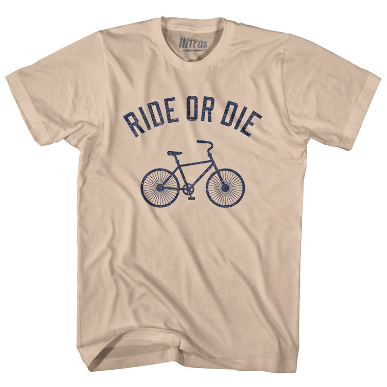 Ride Or Die Bike Adult Cotton T-shirt - Creme