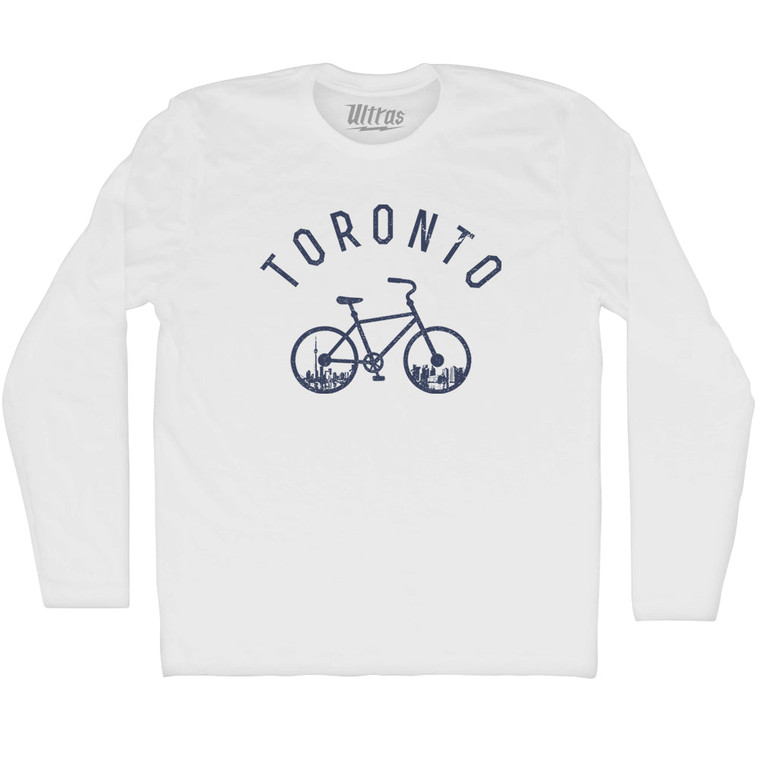 Toronto Bike Adult Cotton Long Sleeve T-shirt - White