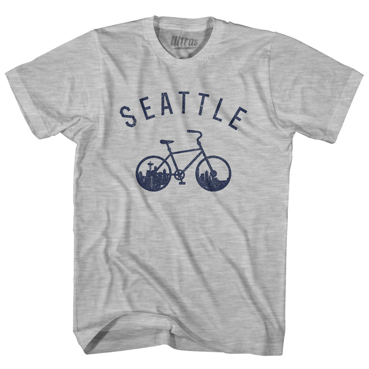 Seattle Bike Adult Cotton T-shirt - Grey Heather