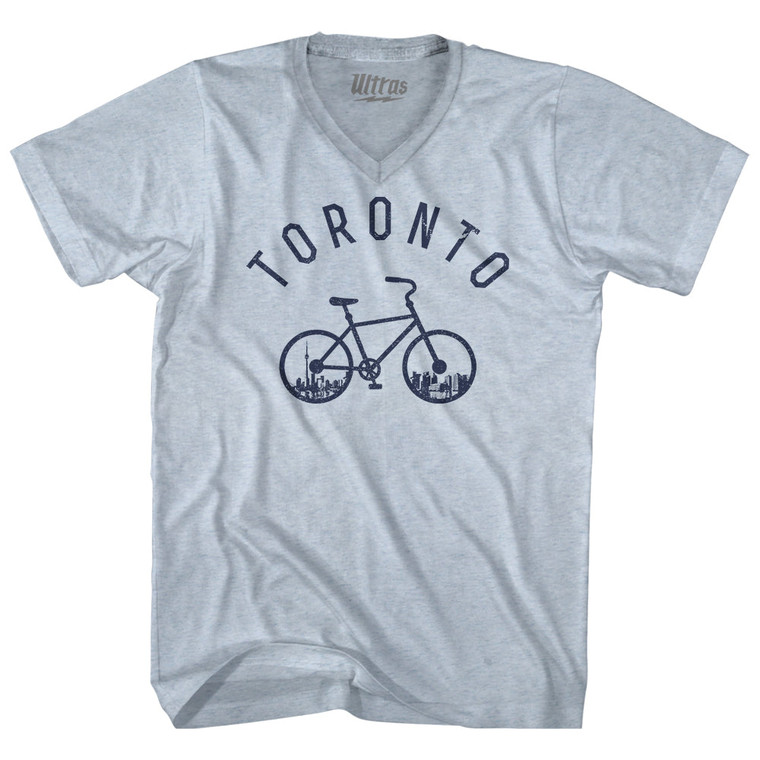 Toronto Bike Adult Tri-Blend V-neck T-shirt - Athletic White