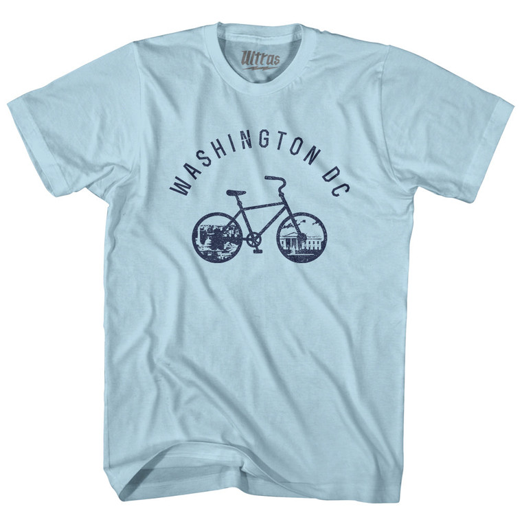 Washington DC Bike Adult Cotton T-shirt - Light Blue