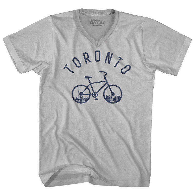 Toronto Bike Adult Tri-Blend V-neck T-shirt - Cool Grey