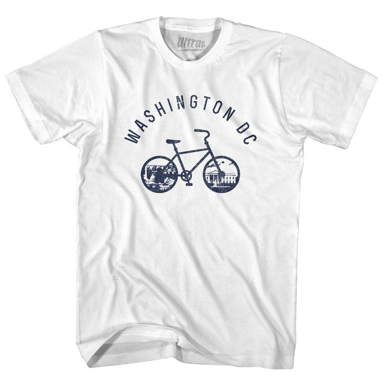 Washington DC Bike Adult Cotton T-shirt - White