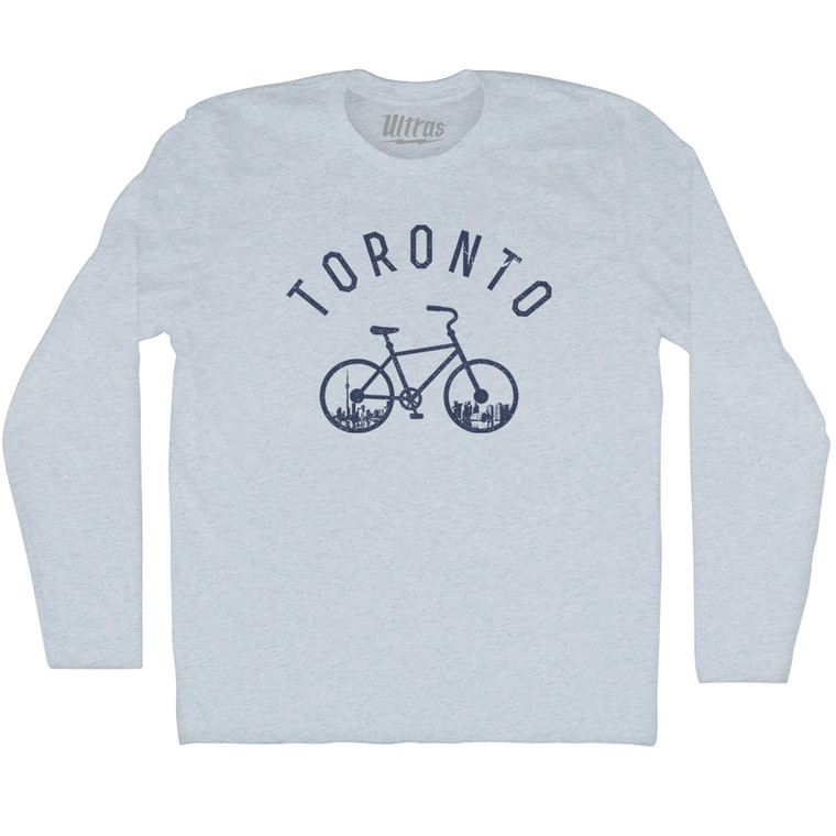 Toronto Bike Adult Tri-Blend Long Sleeve T-shirt - Athletic White