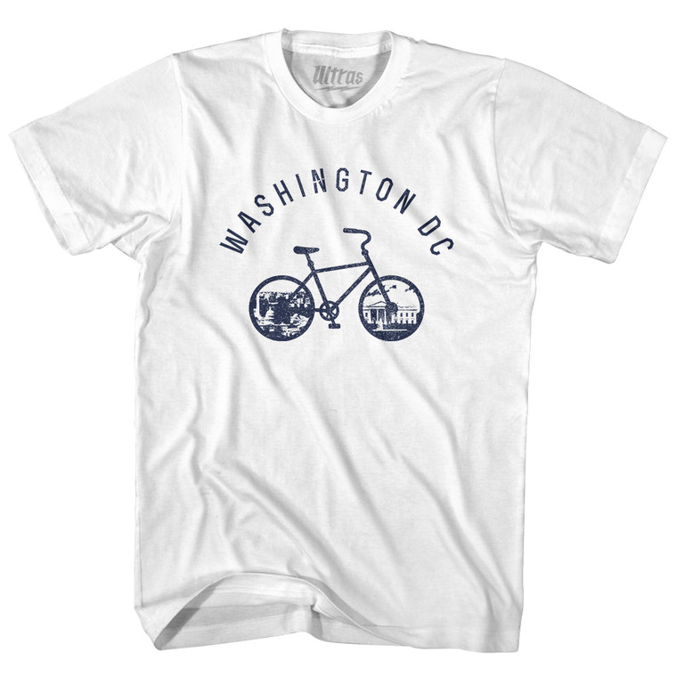 Washington DC Bike Womens Cotton Junior Cut T-Shirt - White