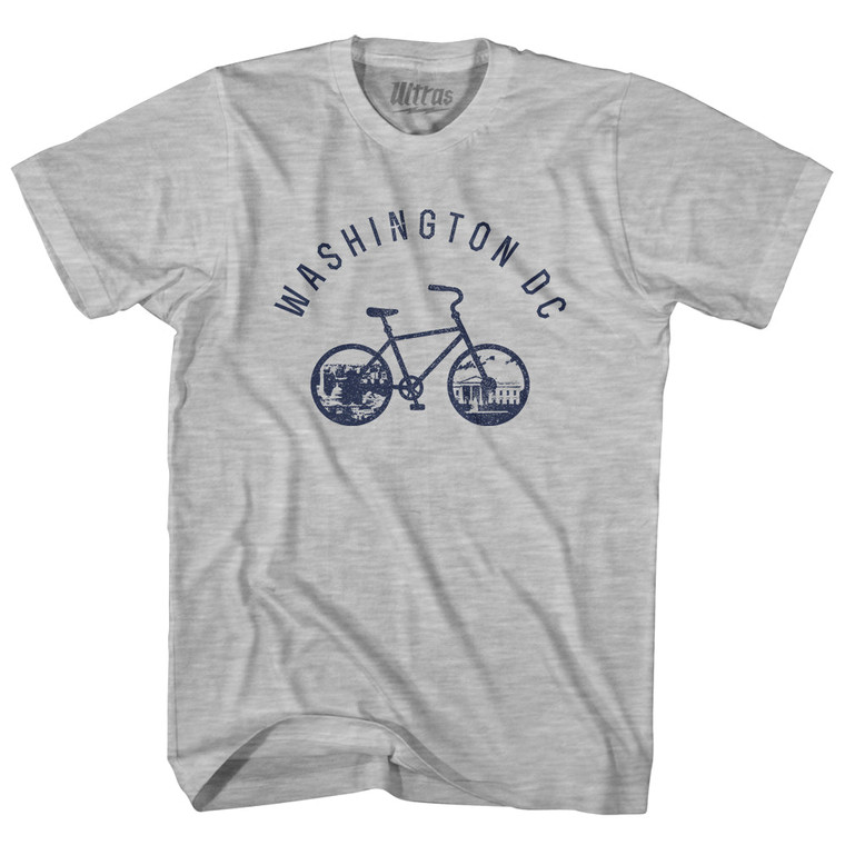 Washington DC Bike Adult Cotton T-shirt - Grey Heather