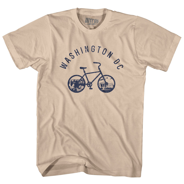 Washington DC Bike Adult Cotton T-shirt - Creme