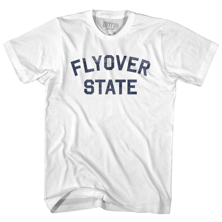 Flyover State Adult Cotton T-shirt - White
