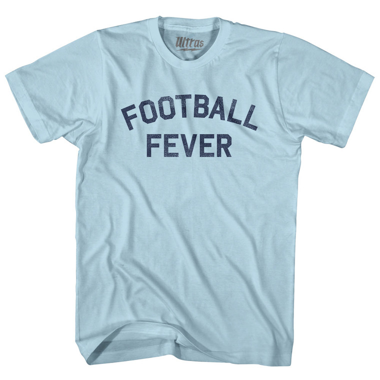 Football Fever Adult Cotton T-shirt - Light Blue