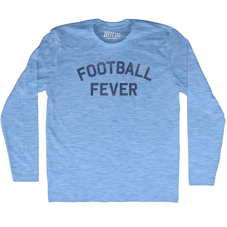 Football Fever Adult Tri-Blend Long Sleeve T-shirt - Athletic Blue