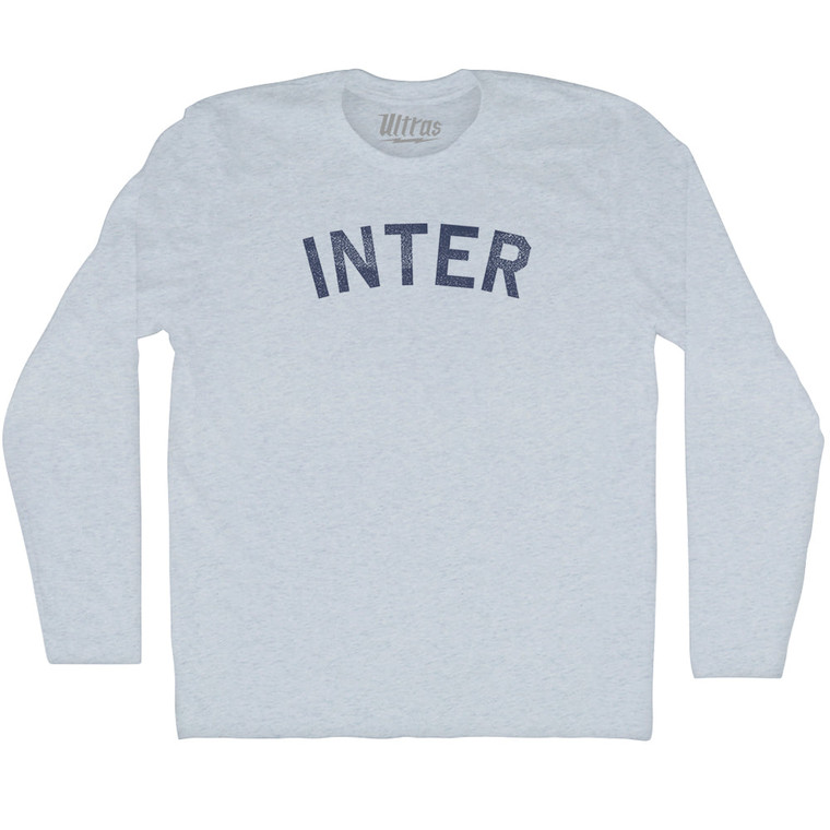 Inter Adult Tri-Blend Long Sleeve T-shirt - Athletic White