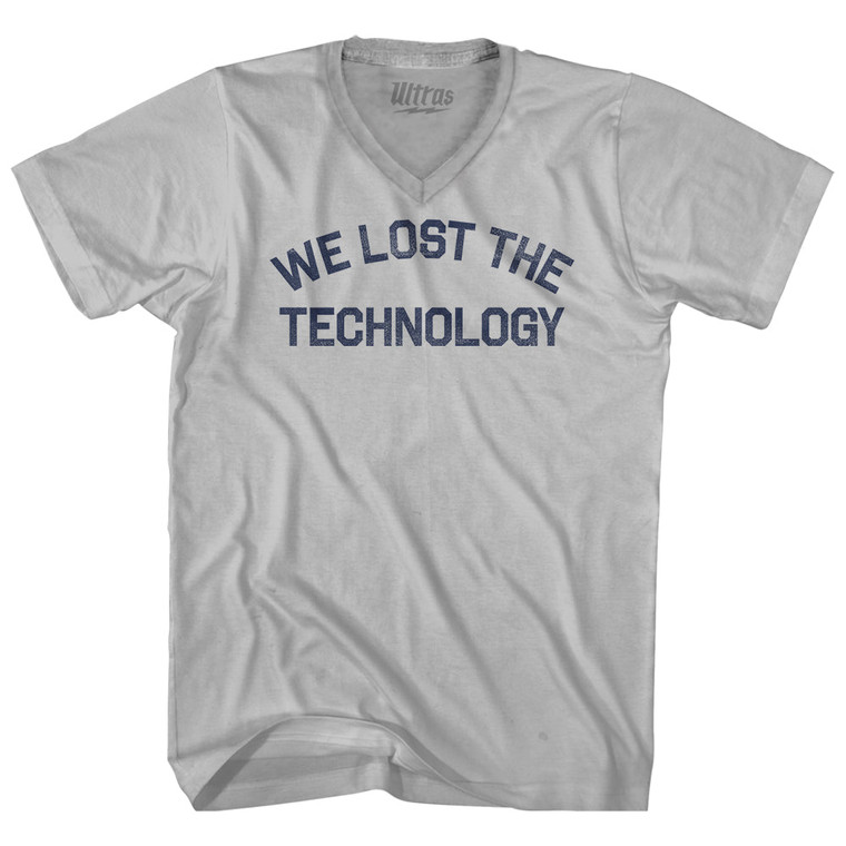 We Lost The Technology Adult Tri-Blend V-neck T-shirt - Cool Grey