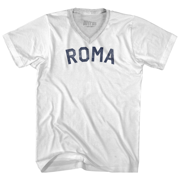 Roma Adult Tri-Blend V-neck T-shirt - White