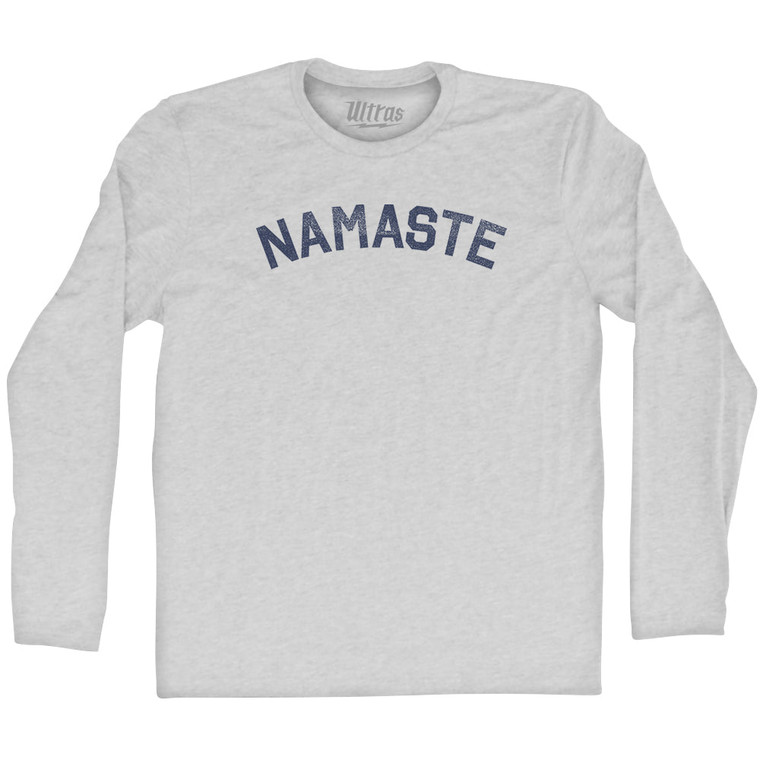 Namaste Adult Cotton Long Sleeve T-shirt - Grey Heather
