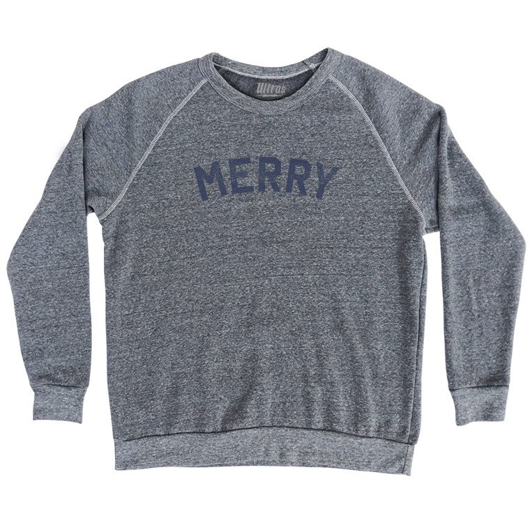 Merry Adult Tri-Blend Sweatshirt - Athletic Grey