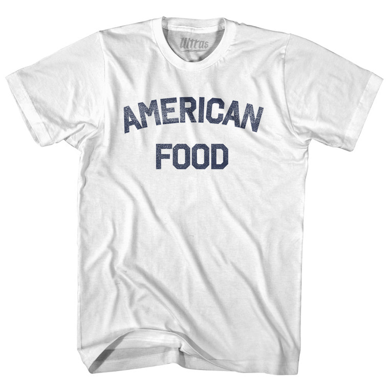 American Food Womens Cotton Junior Cut T-Shirt - White