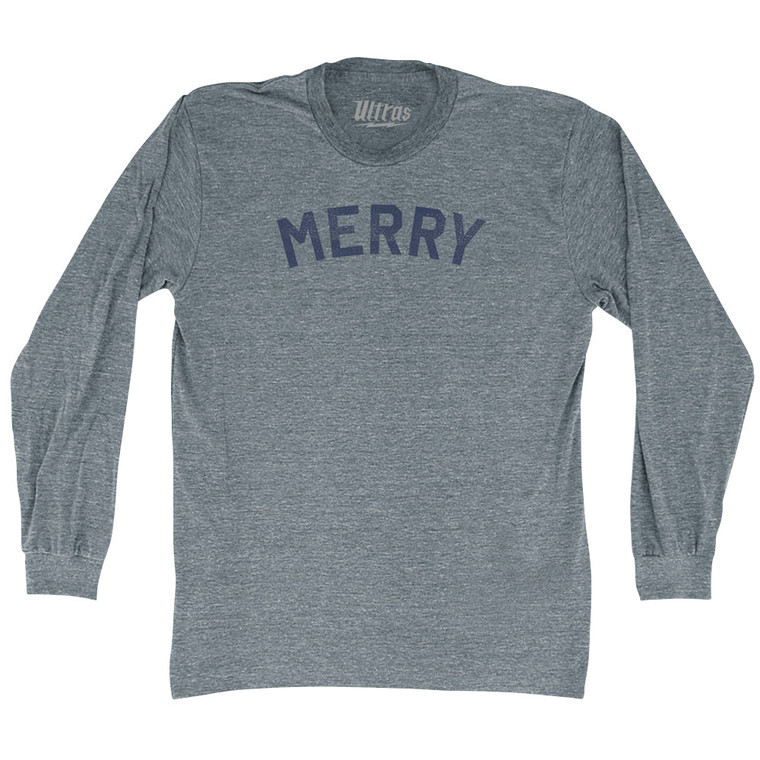 Merry Adult Tri-Blend Long Sleeve T-shirt - Athletic Grey