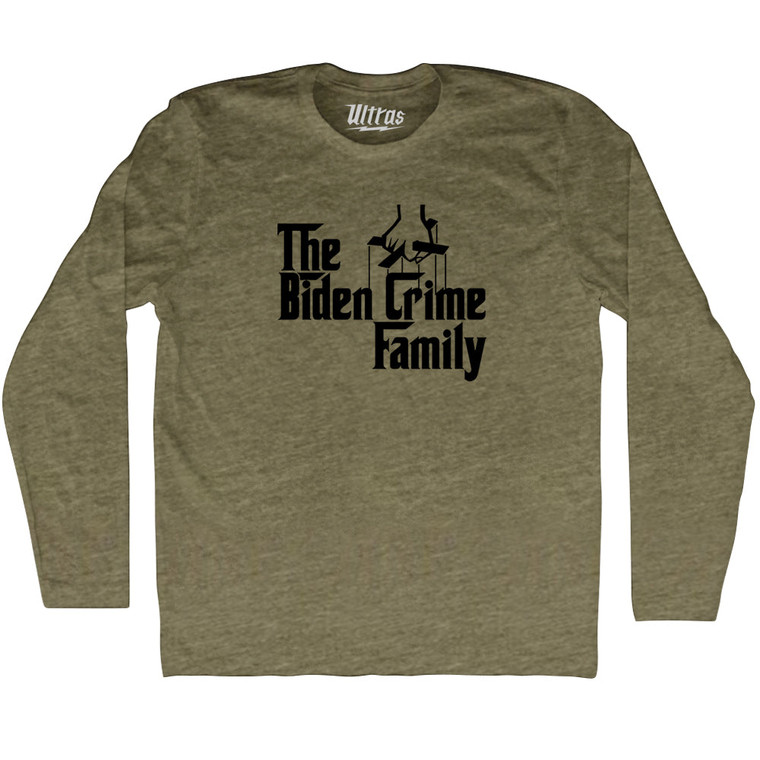 The Godfather Inspired The Biden Crime Family Adult Tri-Blend Long Sleeve T-shirt - Military Green